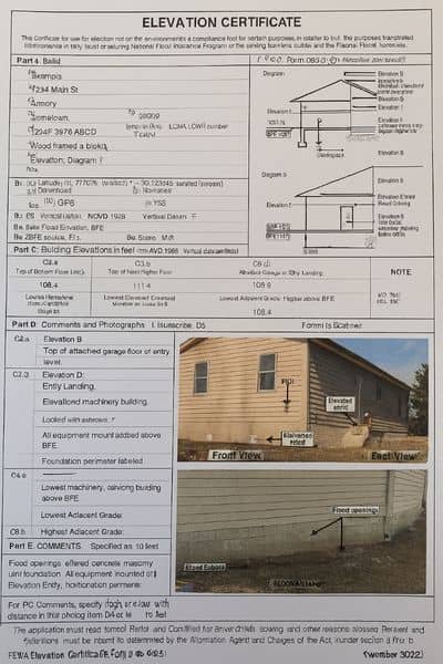 Fema elevation certificate example form - ALTA SURVEY New York Example of a FEMA Elevation Certificate showing building elevation data, diagrams, and photos used to determine flood risk and insurance for home closings