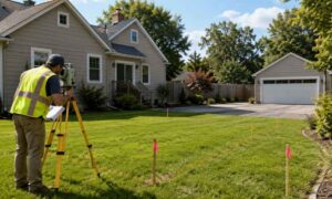 Residential survey garage permit - ALTA SURVEY New York Residential survey showing a garage site layout prepared for permit planning