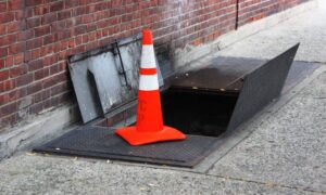 Alta title survey sidewalk vault hatch - ALTA SURVEY New York Open sidewalk vault hatch showing the underground space documented during an ALTA title survey